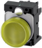 Imagem de Sinalizador luminoso 22mm redondo plastico amarelo lente plano 110V CA