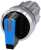 Imagem de Interruptor com manipulo iluminavel 22mm redondo metal alto brilho azul