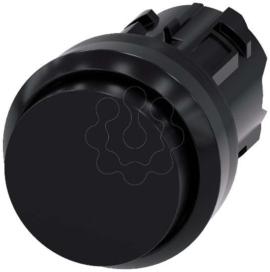 Imagem de Botao de pressao 22mm redondo plastico preto botao de comando