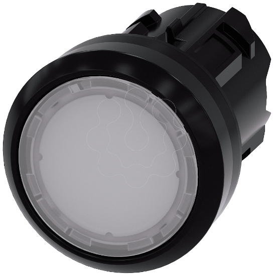 Imagem de Botao de pressao iluminado 22mm redondo plastico branco botao de comando