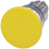 Imagem de Botao cogumelo 22mm redondo metal alto brilho amarelo 40mm