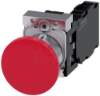 Imagem de Botao cogumelo 22mm redondo metal brilhante vermelho 1NA+1NF