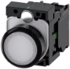 Imagem de Botao de pressao iluminado 22mm redondo plastico branco 1NA 110V CA