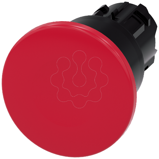 Imagem de Botao cogumelo 22mm redondo plastico vermelho