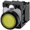 Imagem de Botao de pressao iluminado 22mm redondo plastico amarelo 1NA 230V CA