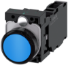 Imagem de Botao de pressao 22mm redondo plastico azul 1NA+1NF