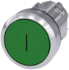 Imagem de Botao de pressao 22mm redondo metal alto brilho verde inscricao: I botao de pressao