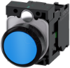 Imagem de Botao de pressao 22mm redondo plastico azul 1NA