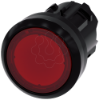 Imagem de Botao de pressao iluminado 22mm redondo plastico vermelho botao de pressao