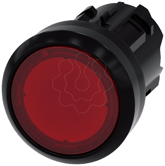 Imagem de Botao de pressao iluminado 22mm redondo plastico vermelho botao de pressao