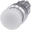 Imagem de Botao cogumelo iluminado 22mm redondo metal alto brilho branco 30mm