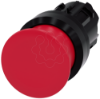 Imagem de Botao cogumelo 22mm redondo plastico vermelho 30mm