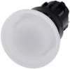 Imagem de Botao cogumelo iluminado 22mm redondo plastico branco 40mm