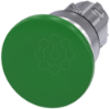 Imagem de Botao cogumelo, 22mm, redondo, metal, alto brilho, verde, 40mm
