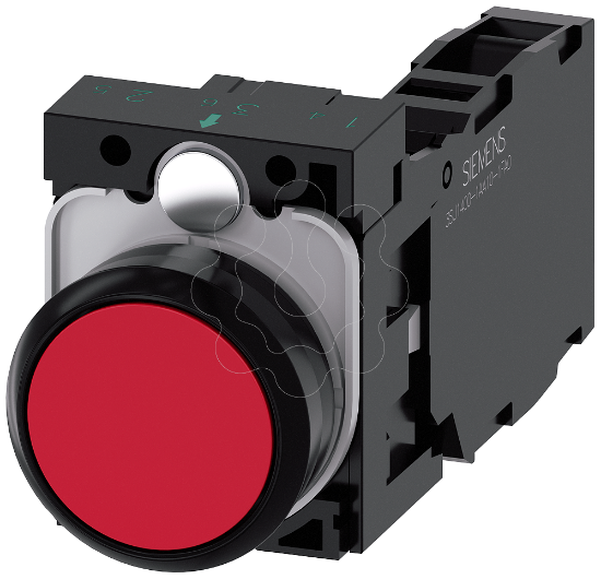 Imagem de Botao de pressao 22mm redondo plastico vermelho botao de comando 1NA+1NF