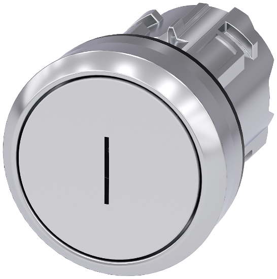 Imagem de Botao de pressao 22mm redondo metal alto brilho branco inscricao: I botao de pressao