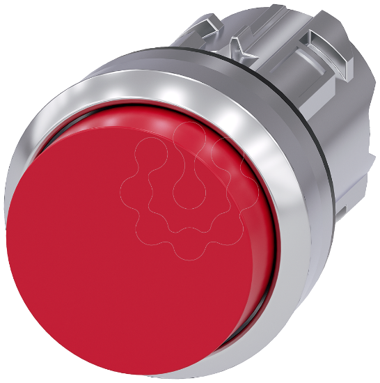 Imagem de Botao de pressao 22mm redondo metal alto brilho vermelho botao de comando