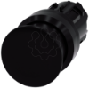 Imagem de Botao cogumelo 22mm redondo plastico preto 30mm