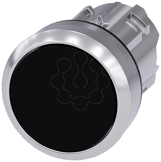 Imagem de Botao de pressao 22mm redondo metal alto brilho preto botao de pressao