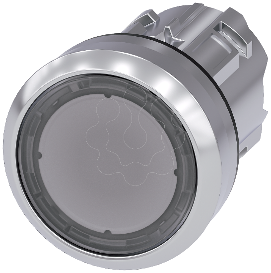 Imagem de Botao de pressao 22mm redondo metal alto brilho transparente botao de comando