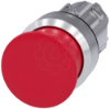 Imagem de Botao cogumelo 22mm redondo metal brilhante vermelho 30mm