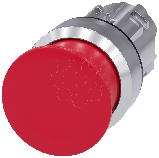 Imagem de Botao cogumelo 22mm redondo metal brilhante vermelho 30mm