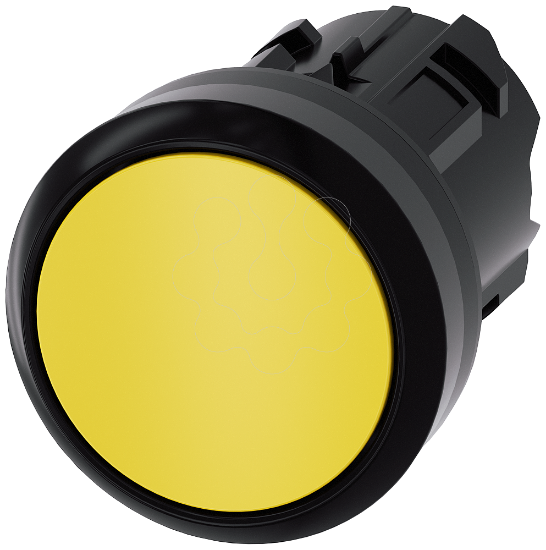 Imagem de Botao de pressao 22mm redondo plastico amarelo botao de comando