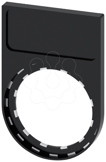 Imagem de Suporte de placa chato arredondado preto para placa de identificacao 125x 27mm