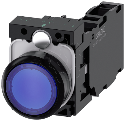 Mostrar detalhes para Botao de pressao iluminado 22mm redondo plastico azul 1NA+1NF 24V CA/CC Imagem de Botao de pressao iluminado 22mm redondo plastico azul 1NA+1NF 24V CA/CC