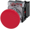 Imagem de Botao cogumelo 22mm redondo metal alto brilho vermelho 1NF