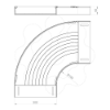 Imagem de 66 Curva plana 90° cinzento 60X300 U23X