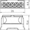 Imagem de Ligador rápido terminal sem parafusos 5x2,5mm², PA, cinzento claro, 7035