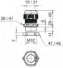 Imagem de Bucim com porca M32, PA, cinzento claro, 7035