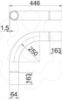 Imagem de Ângulo metálico 90º sem rosca Ø63mm, St, PE50, preto, 9005