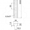 Imagem de Perfil perfurado, rasgo 16,5mm 2000x35x18, St, FT