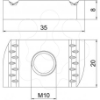 Imagem de Porca corrediça para perfil MS4121/4141 M10, A4, 2B