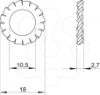 Imagem de Anilha recartilhada M10, St, G