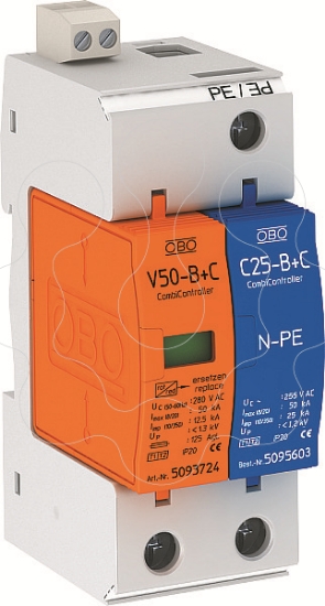 Imagem de Descarregador combinado V50 1 polo + NPE com sinal remoto 280V