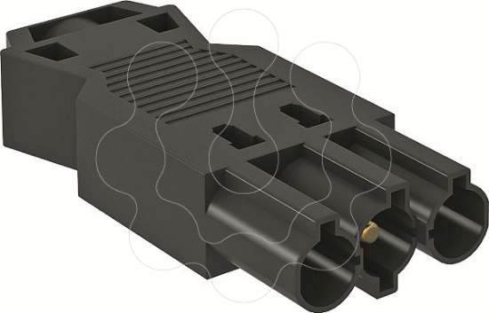 Imagem de Ficha de corrente de 3 polos Ligação de parafuso, preto