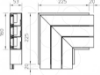 Imagem de Ângulo plano 3 vias, simétrico 53x160mm, PVC, branco puro, 9010