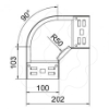 Imagem de Ângulo 90° com união de encaixe rápido 60x100, St, FS