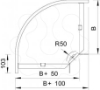 Imagem de Ângulo 90° horizontal, com uniões curvas 60x200, St, FT