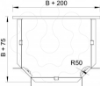 Imagem de Derivação T horizontal, com uniões curvas 60x100, St, FS