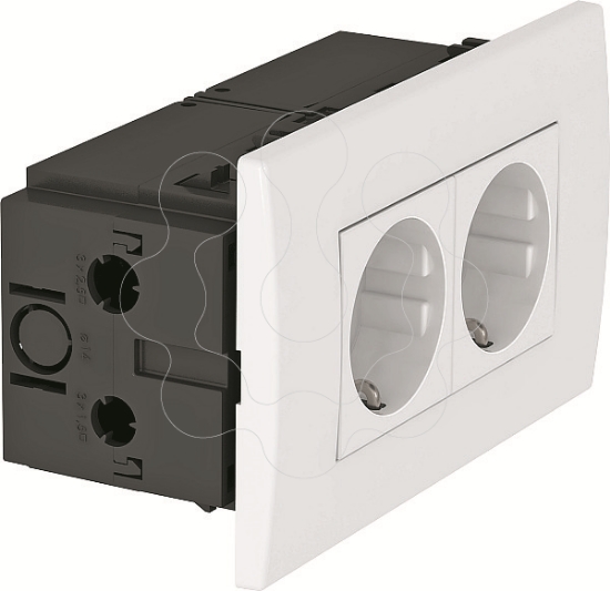 Imagem de Unidade de tomadas Modul 45, duplo 84x140x59mm, PC, branco puro, 9010