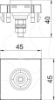 Imagem de Tomada de equipotencial 45x45mm PC branco puro 9010