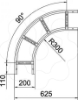 Imagem de Ângulo 90° para caminhos de cabos escada 60x200, St, FS