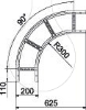 Imagem de Ângulo 90° para caminhos de cabos escada 60x200, V4A, 1.4571, 2B