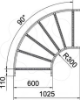 Imagem de Ângulo 90° para caminhos de cabos escada 60x600, V4A, 1.4571, 2B