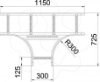 Imagem de Derivação em T para caminhos de cabos escada 60x300, A2, 1.4301, 2B