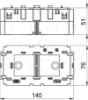 Imagem de Caixa de aparelhagem dupla para Modul 45 51x76x140, PA, cinzento, 7011